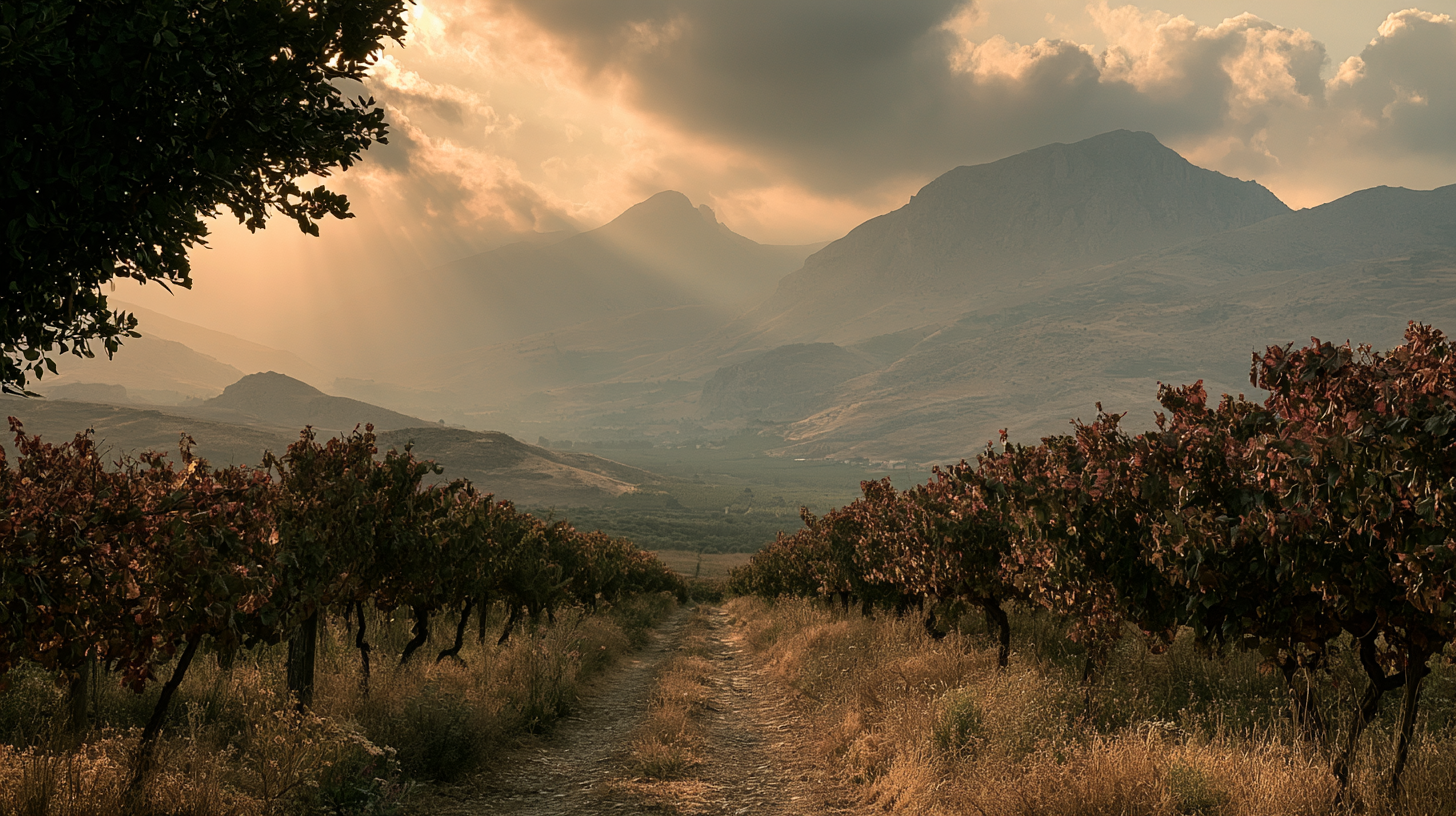 Sicilian vineyard in the Val di Noto