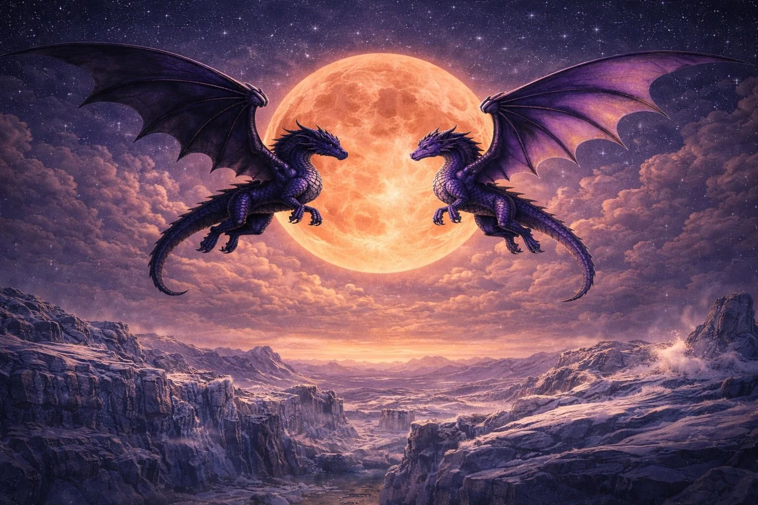 The Weatherdragon on the left, Evenfall on the right