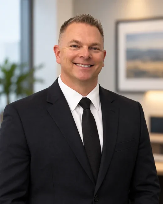 Lou Millikan smiling in his office portrait