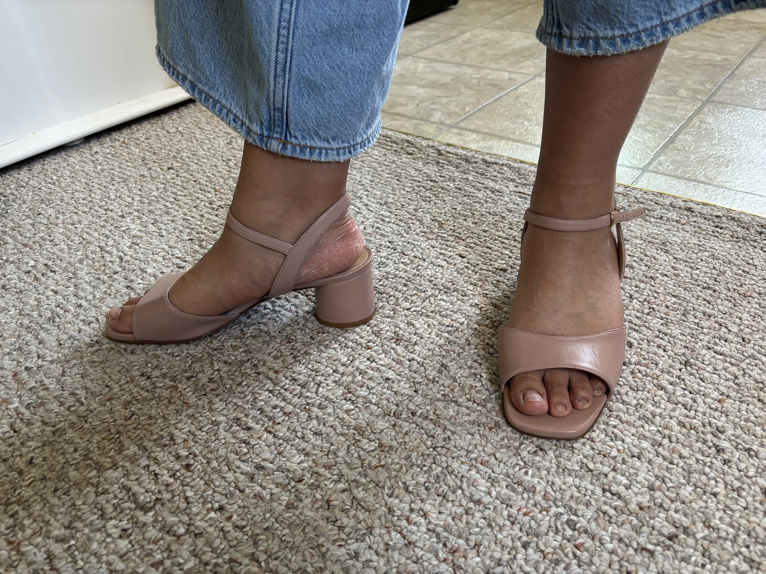 Molly wearing Louise sandals