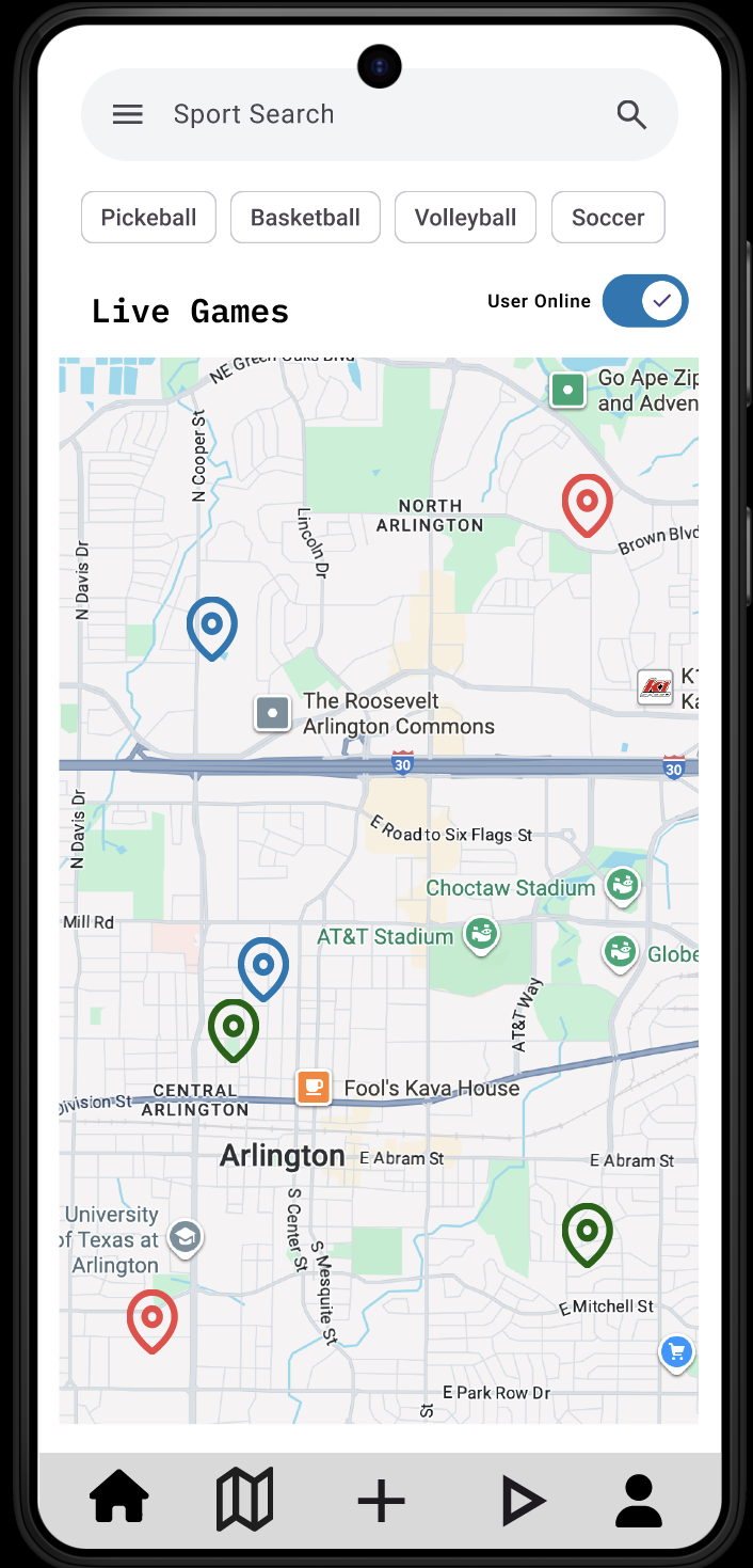 Live games map
