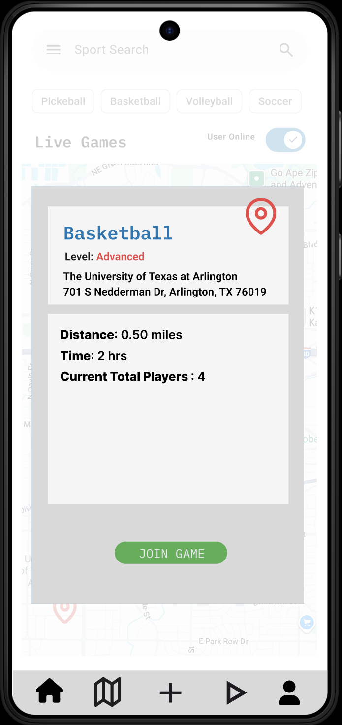 Game info screen
