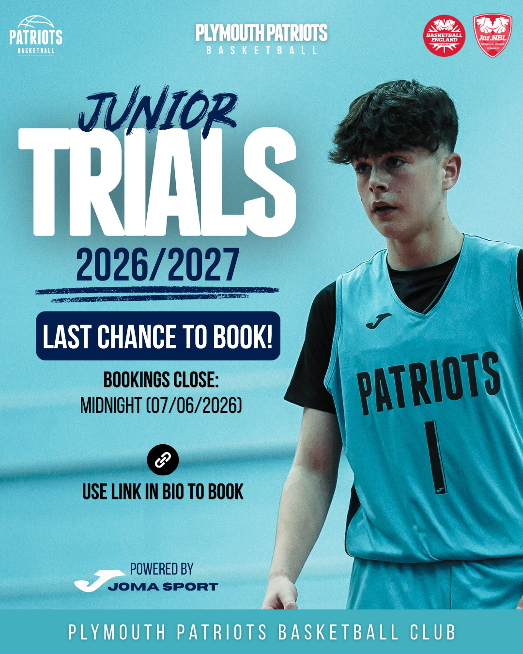 Plymouth Patriots Junior Trials 2026/27
