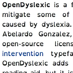 sample text with dyslexia font