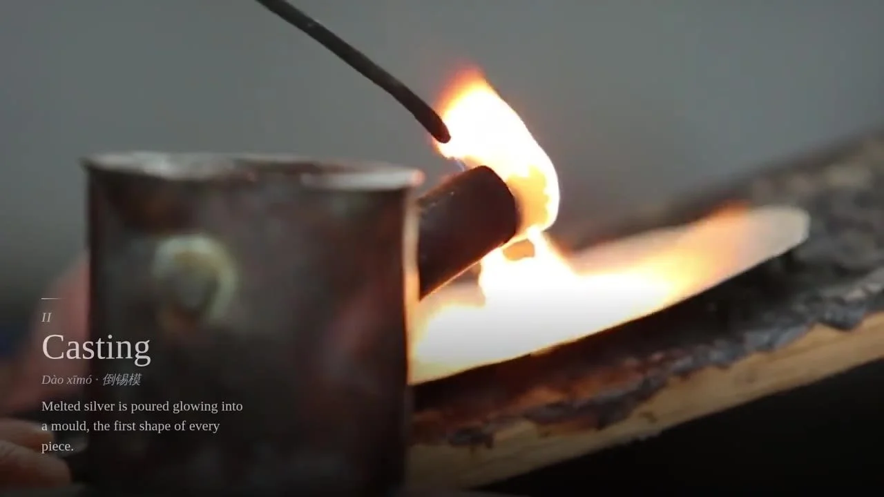 Silver forged by hand: drawing the wire, forging the sheet, filigree and chasing
