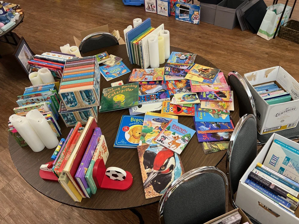 The free store laid out for the Good Neighbour Exchange