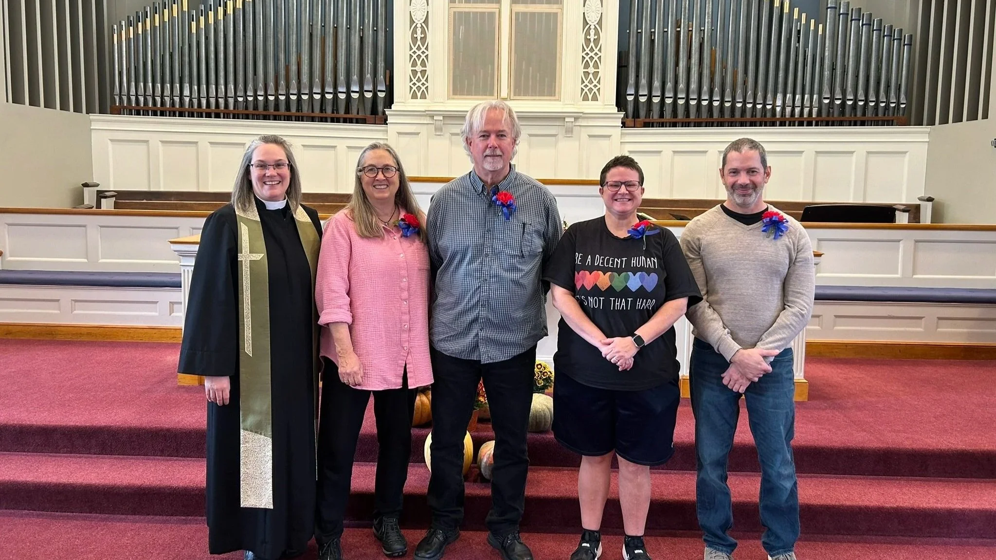 New members welcomed by Pastor Jeannine in the sanctuary