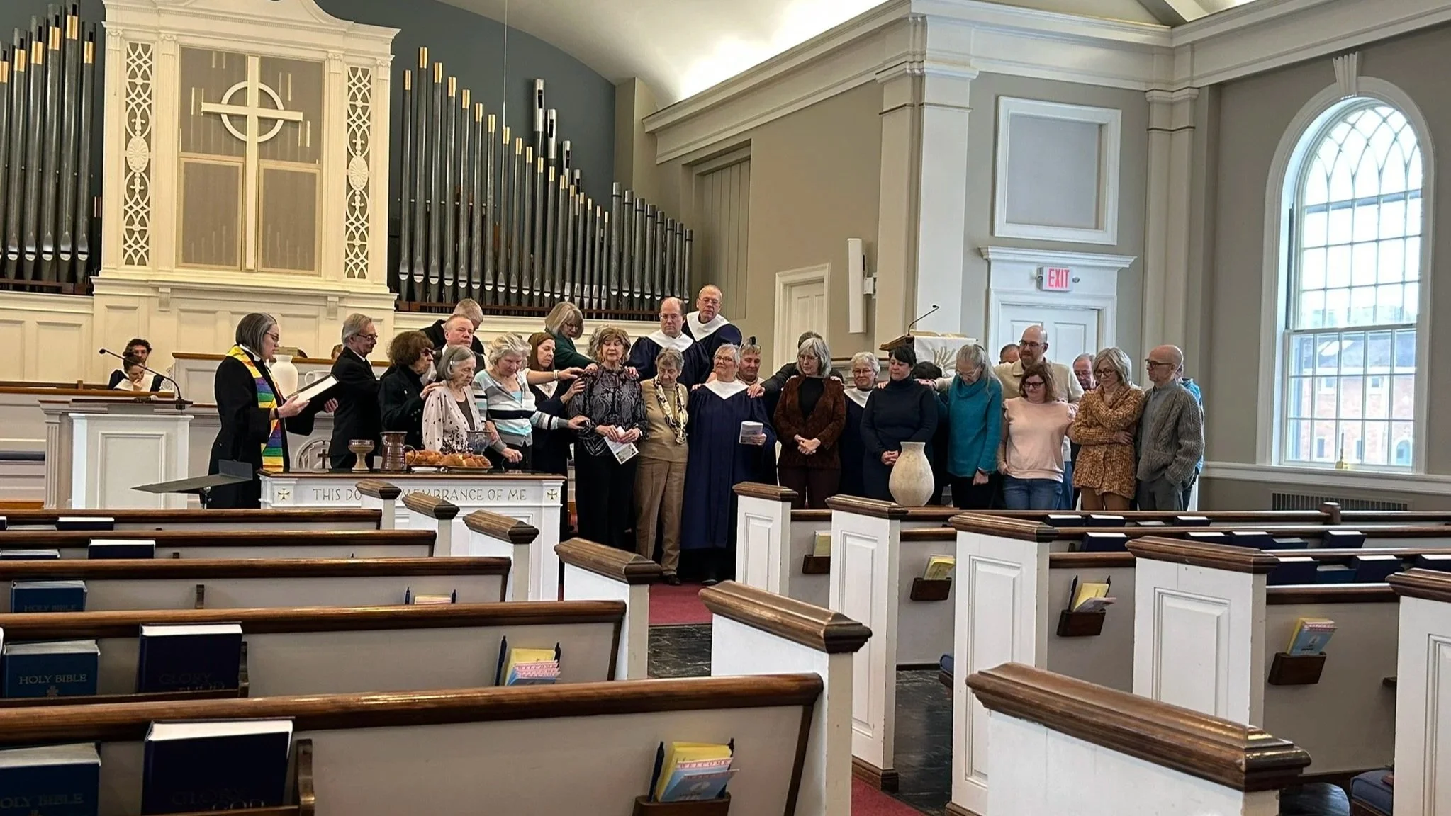 Hands laid on in prayer