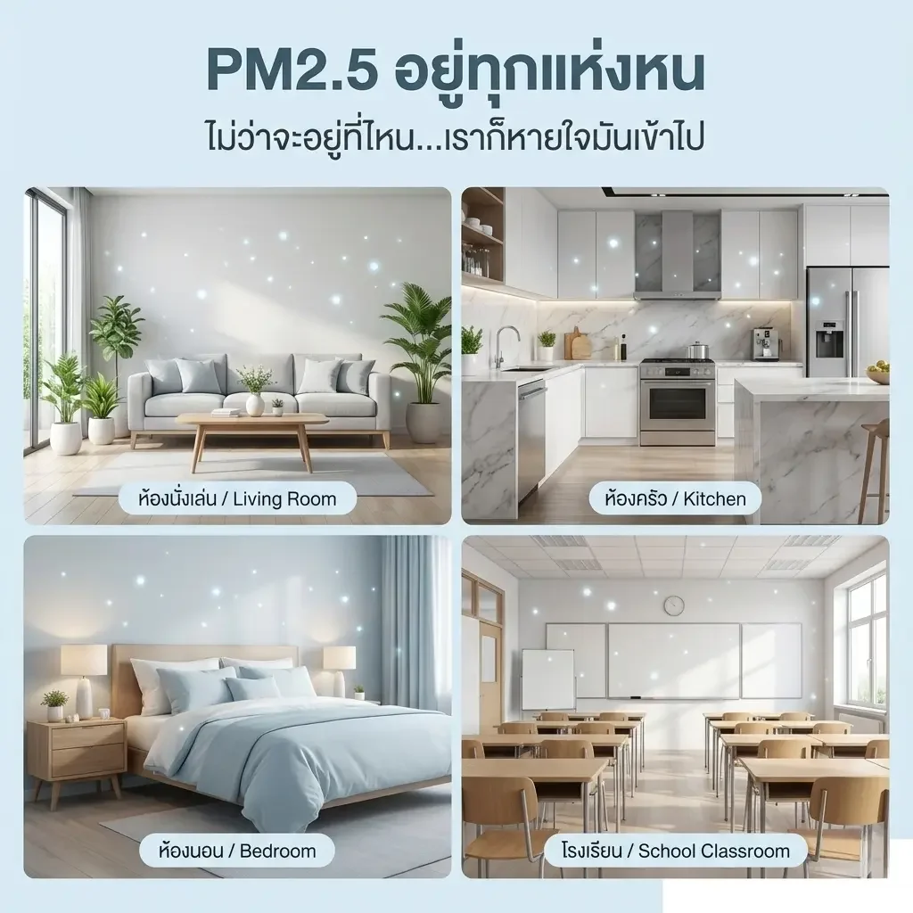 PM2.5 อยู่ทุกแห่งหน ทำไมเครื่องฟอกอากาศจำเป็นในทุกบ้าน