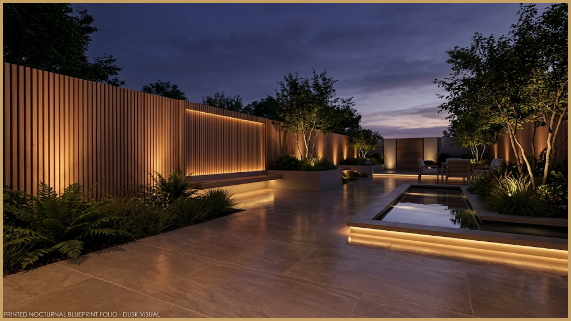 Dusk calibrated render showing nocturnal lighting.