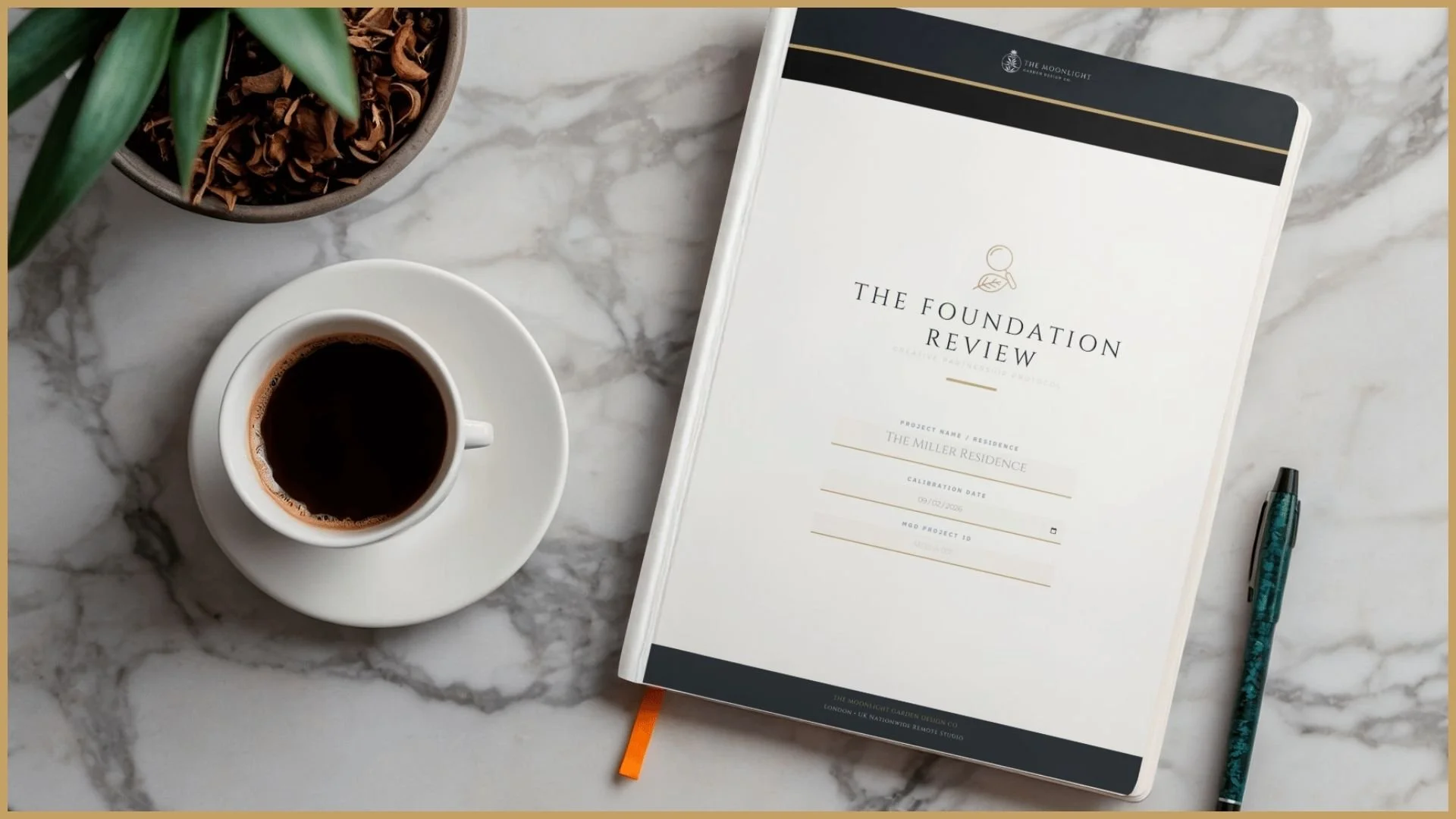 A3 printed garden design plan showing spatial zoning.