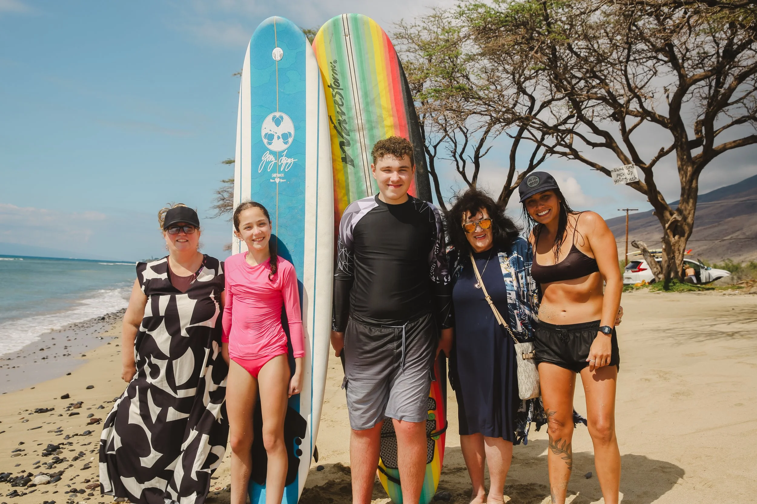 Beginner surfer learning to surf with Makai Surf Club