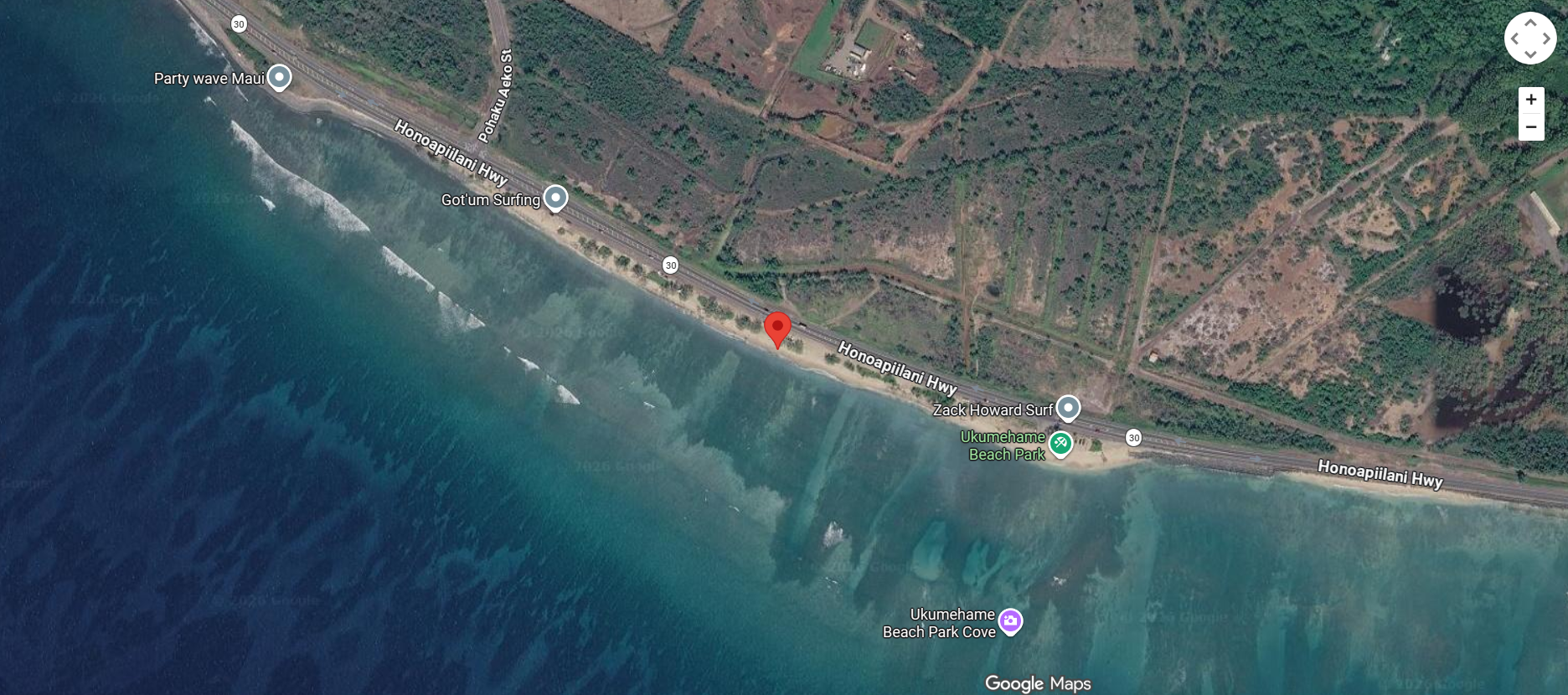 Ukumehame Beach Makai Surf Club surf lesson area