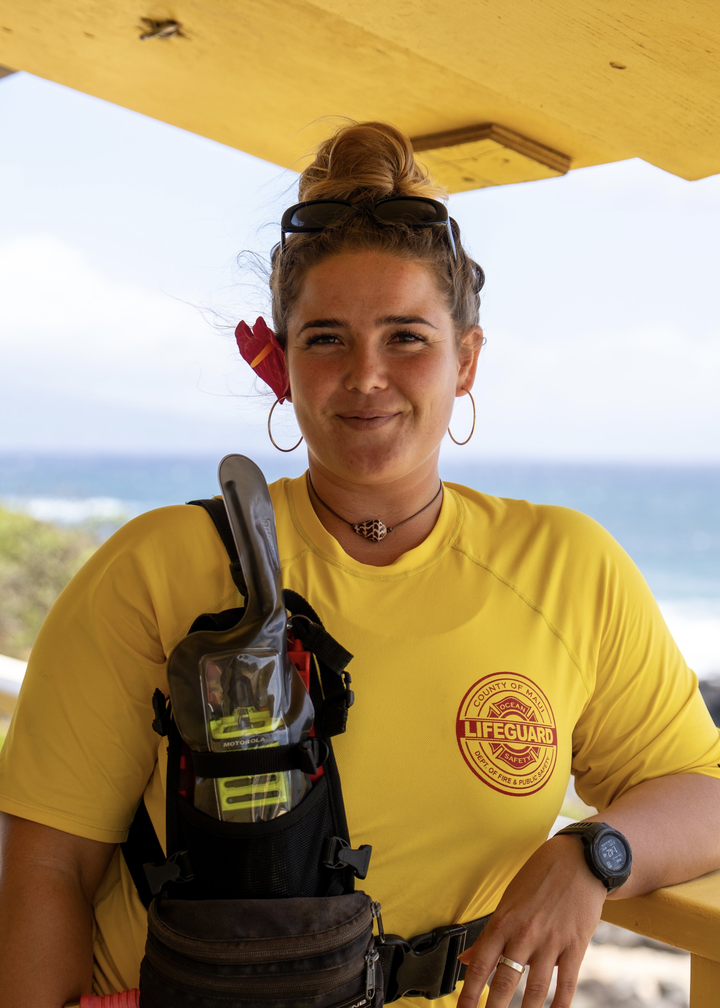Ginger Prados, longboard surfer and Maui lifeguard