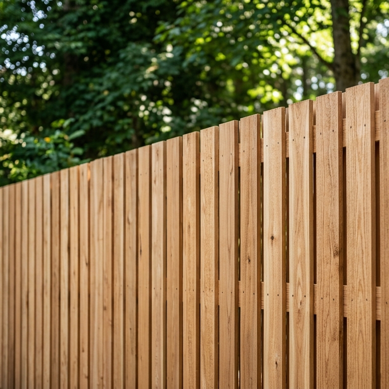 tall wooden privacy fence with no gaps