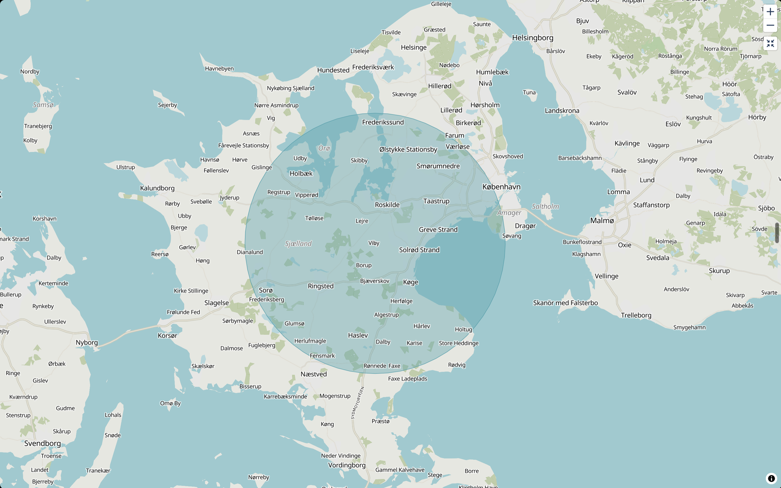 Jobindex' geografifilter med 40 km radius fra Viby Sjælland. Knappen viser: Vis 31 job.