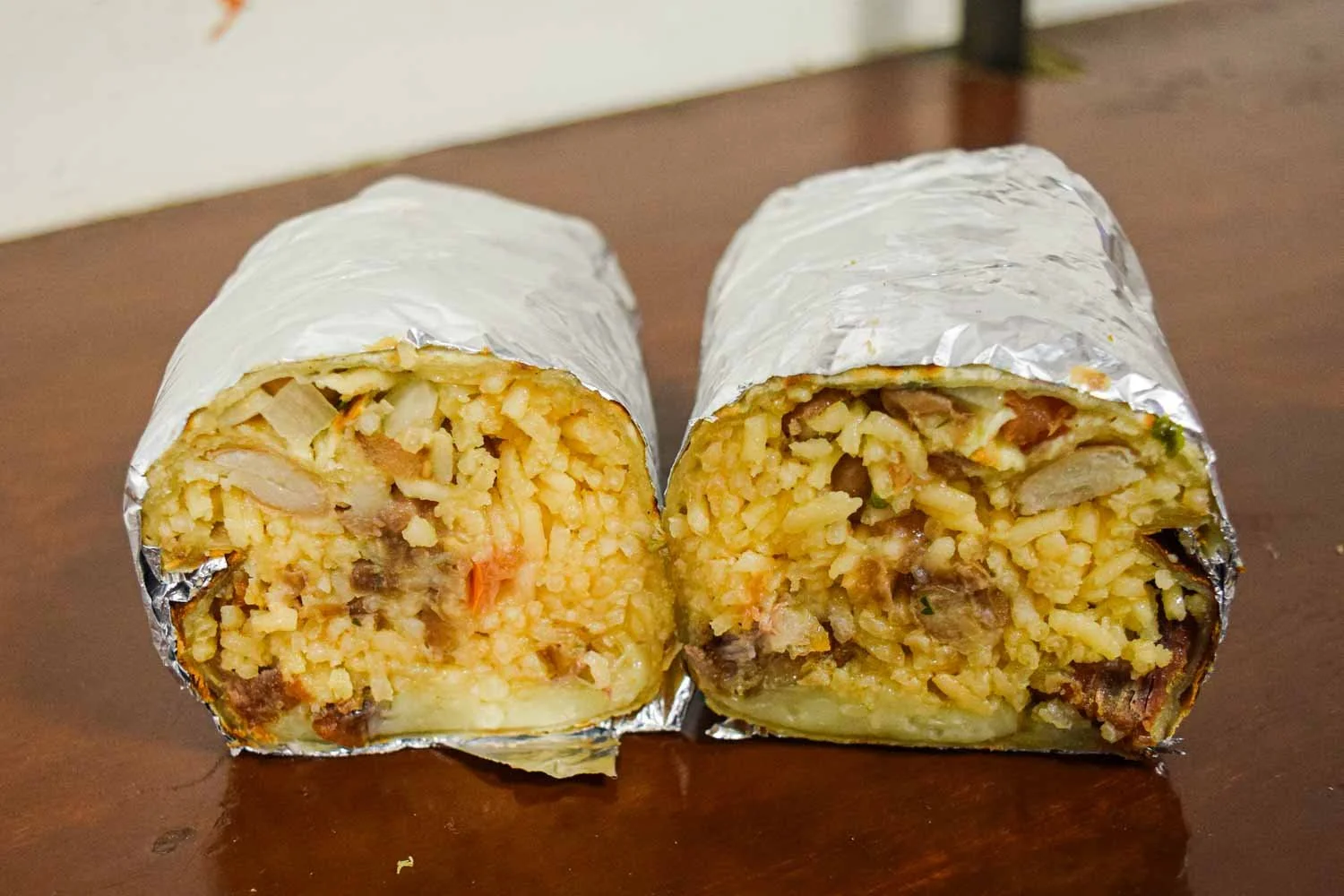 Chicharrones Burrito Cross Section