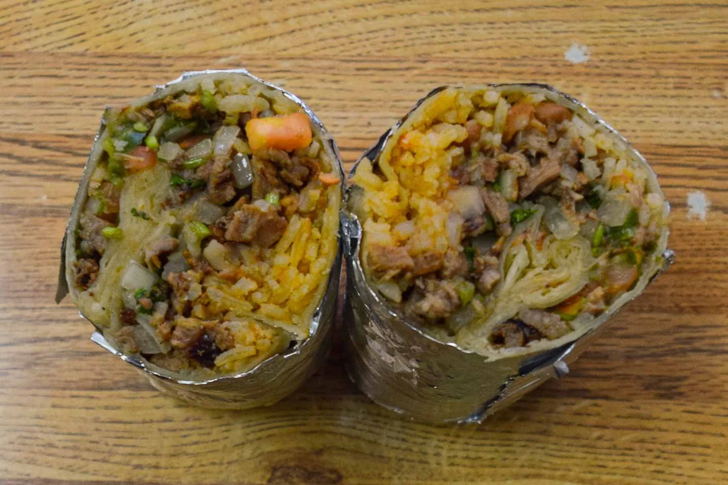 Carne Asada Burrito Cross Section