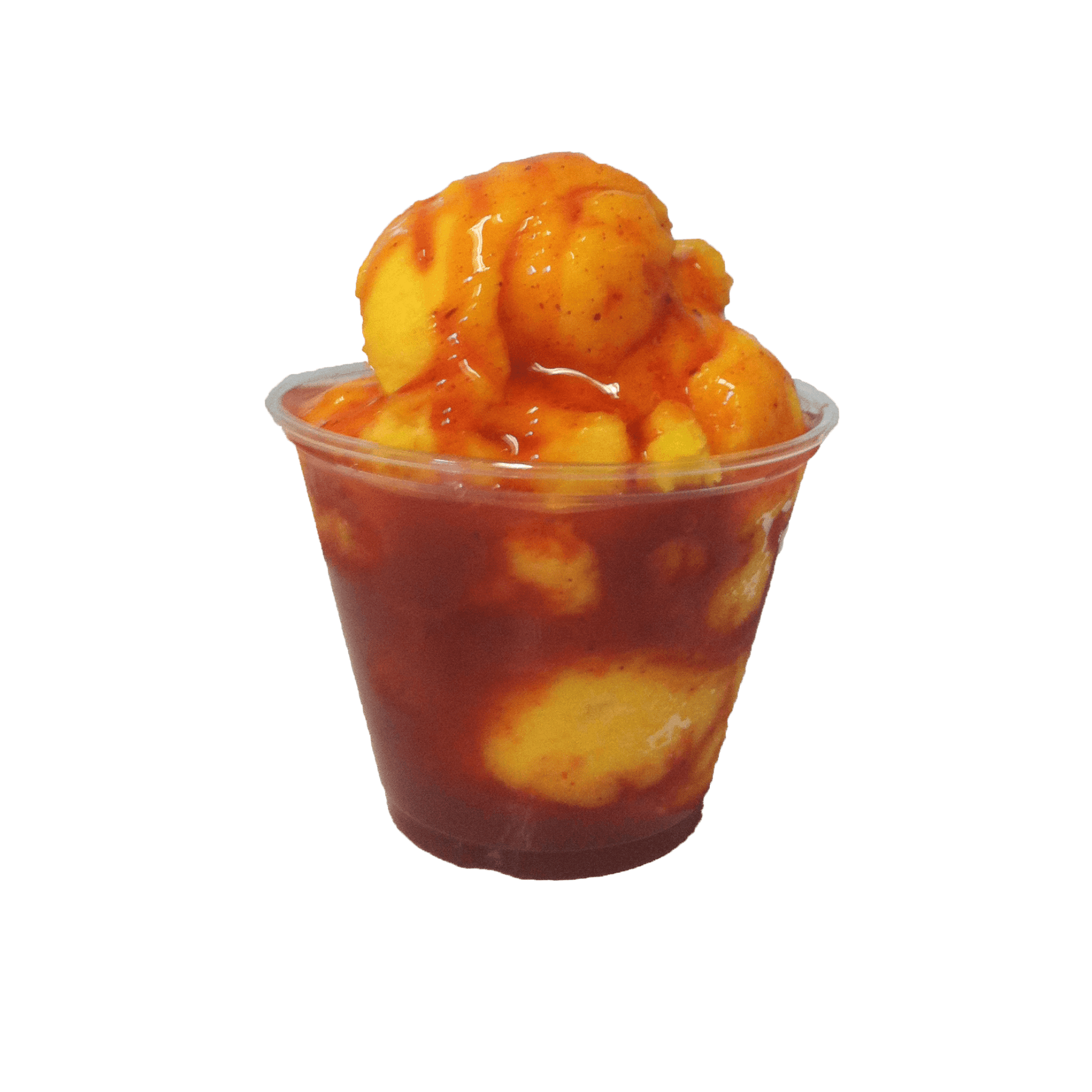 Mangonada with fresh mango, chamoy, and Tajín at La Rosita Ice Cream Shop in South Bend, Indiana