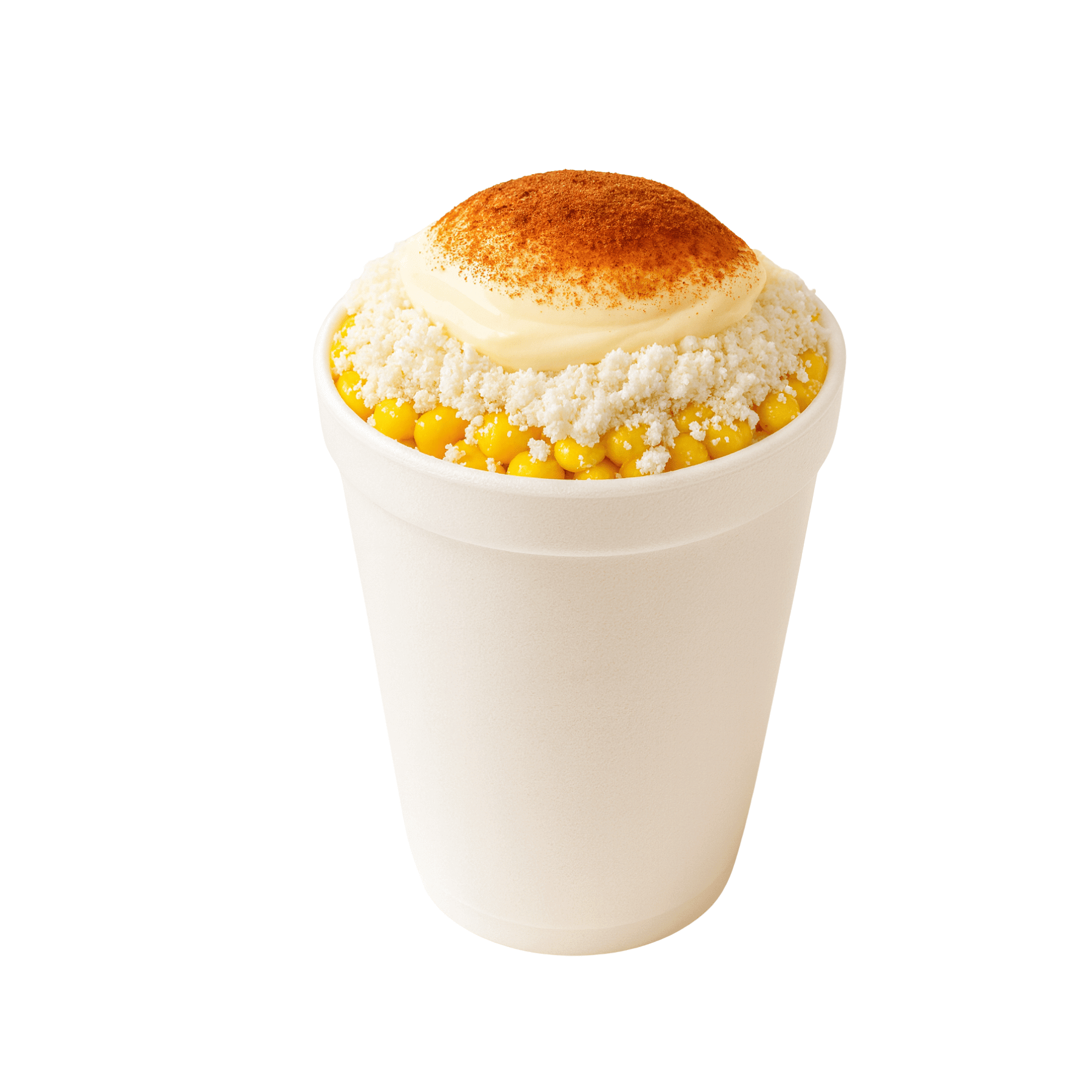 Corn in a Cup with mayo, cheese, and chili