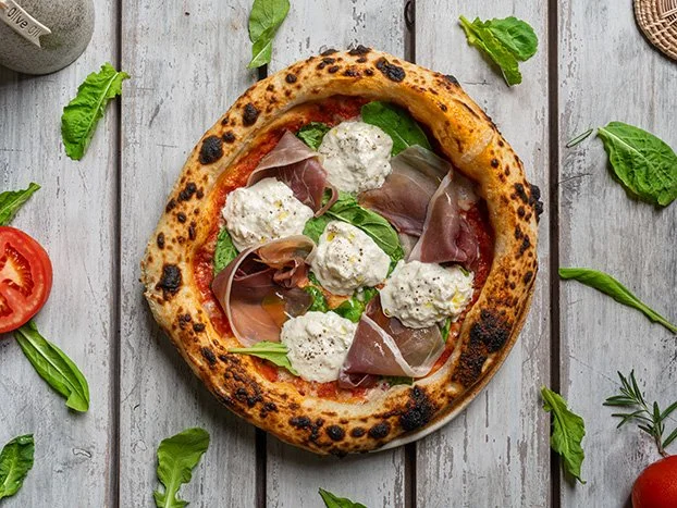 Parma Ham & Stracciatella Pizza (p)