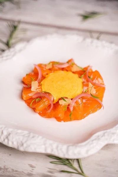 Salmon Gravlax & Paprika Sabayon