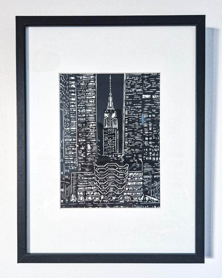 Linogravure empire state building
