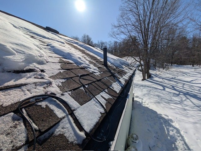 Roof after ice dam removal