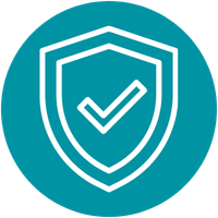Security shield icon linking to official licensing and insurance credentials.