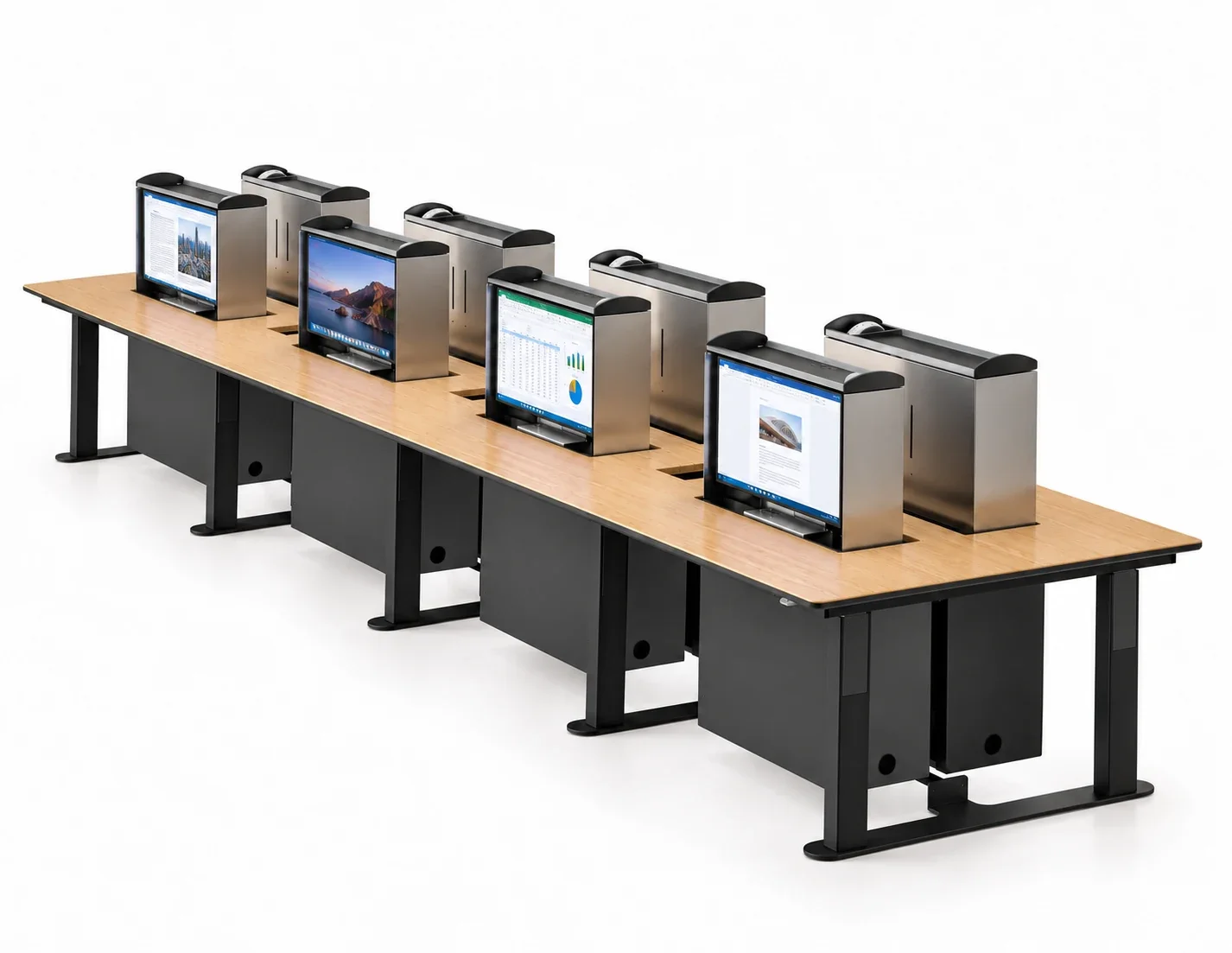 ErgoDesk Collaboration – 4+4 arbeidsplasser med elektriske smartbokser