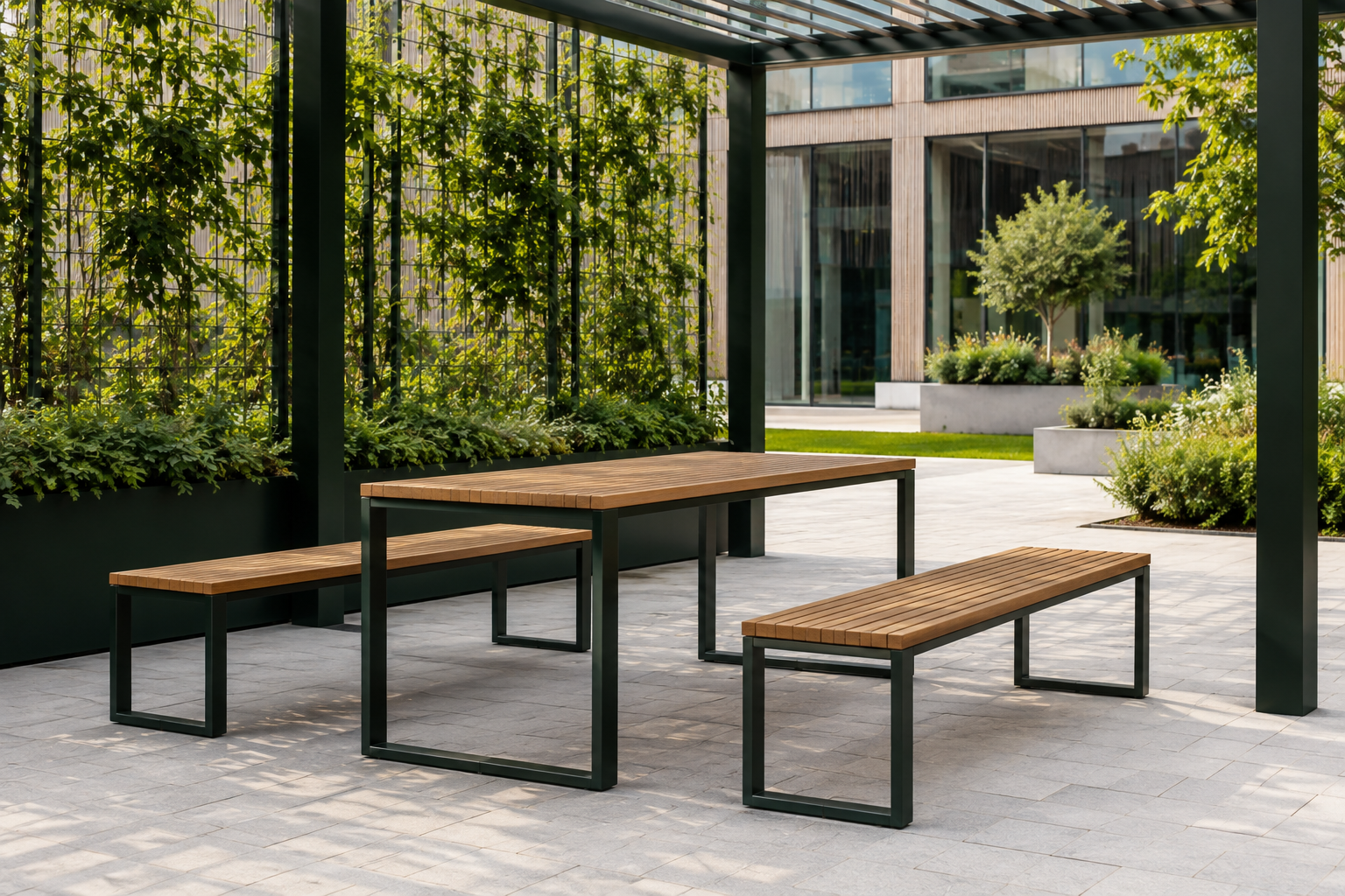 SR Square bord og separate benker – illustrasjon