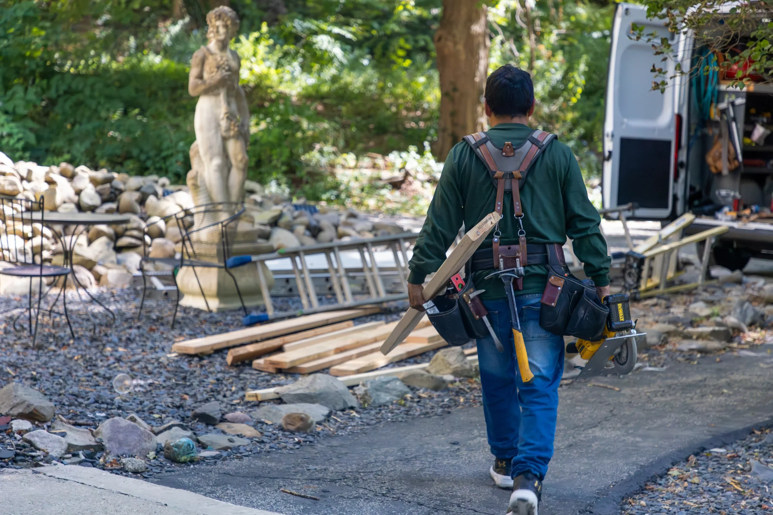 Contractor working on roof