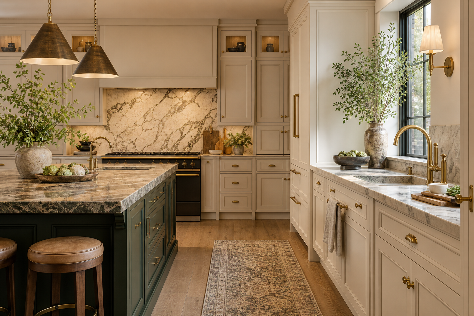 Premium interior contractor kitchen and cabinetry work.