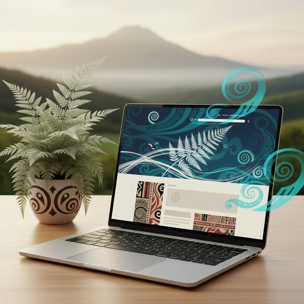 Website design on laptop and phone