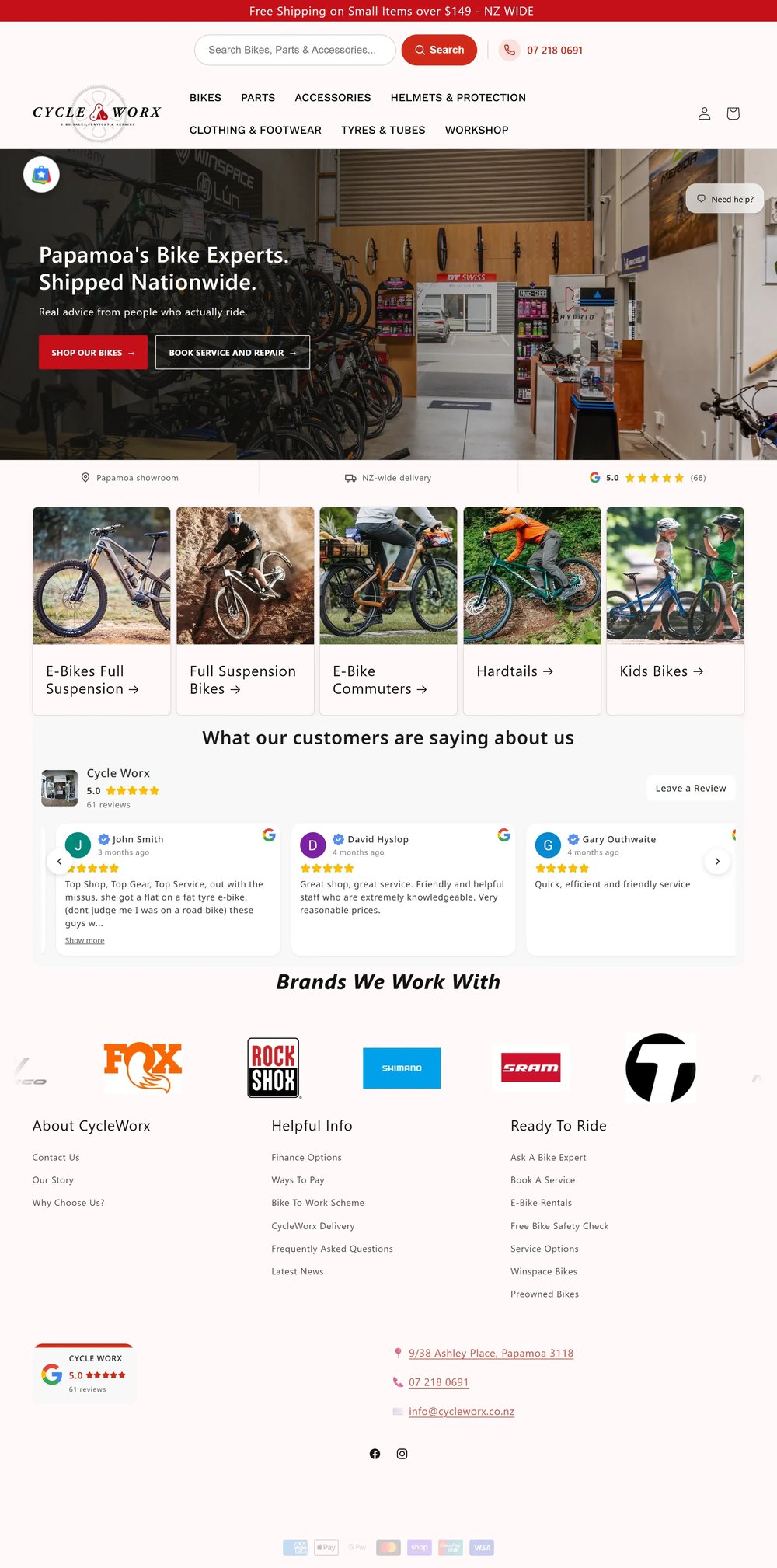 CycleWorx website, built by DigiKraft