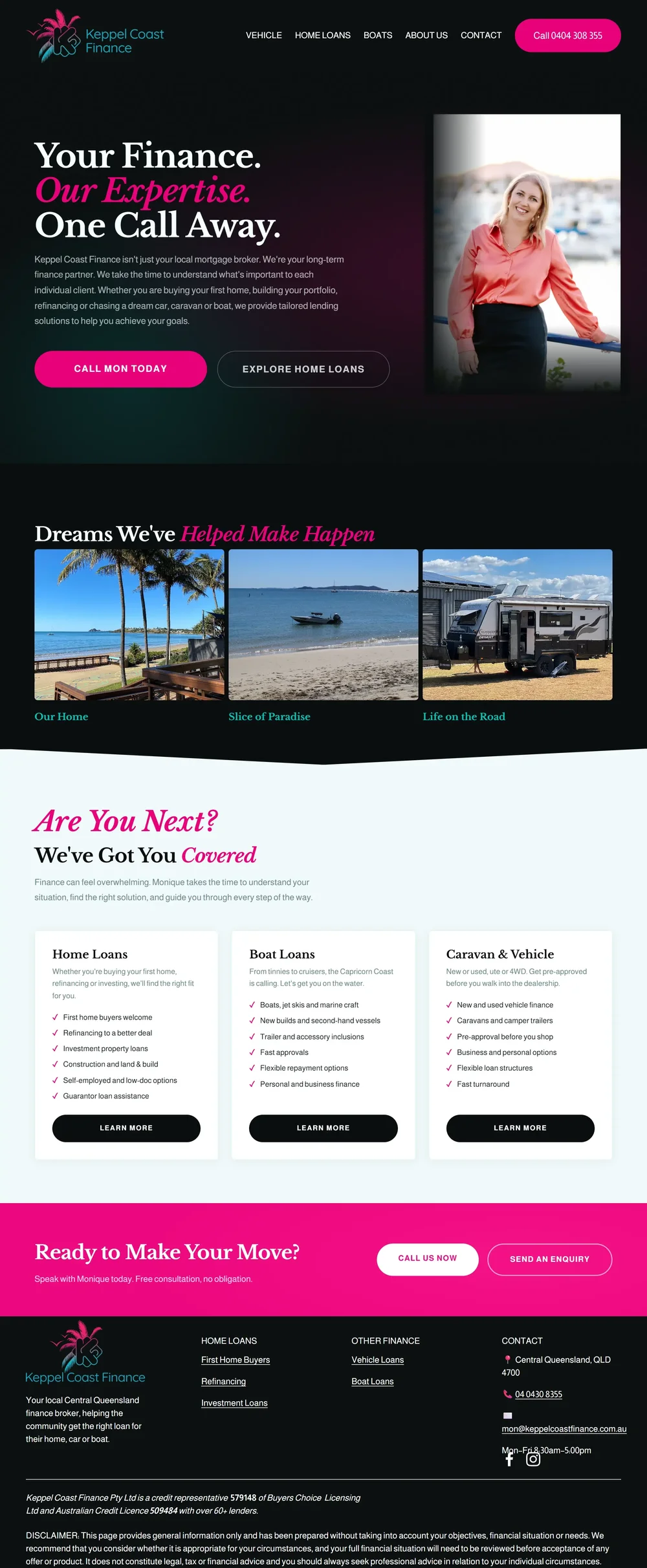 Keppel Coast Finance website, built by DigiKraft