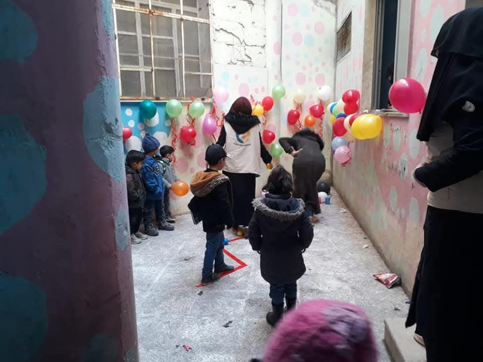 Community members working together