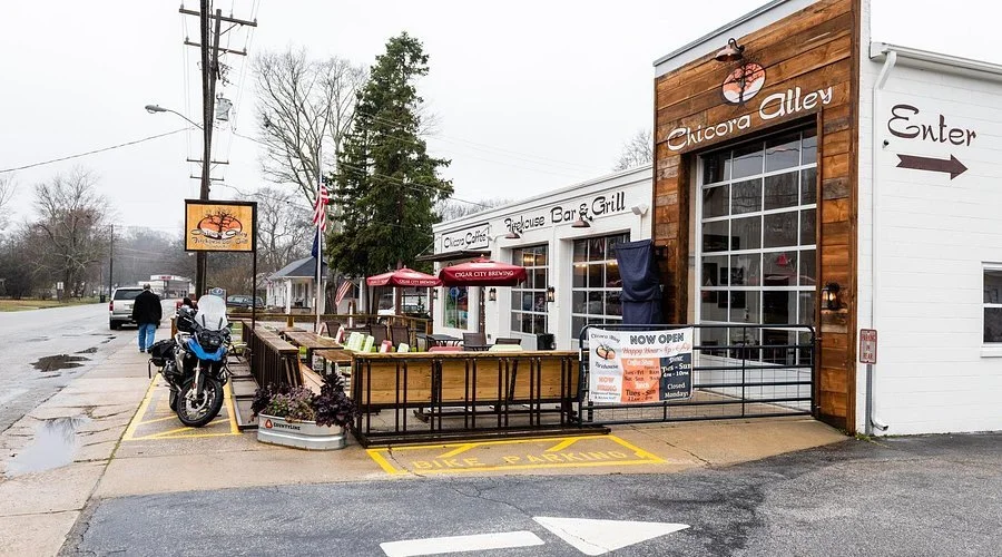 Caribbean and Southern fusion served in a vibrant renovated fire station at Chicora Alley in Travelers Rest near Riverdaze.