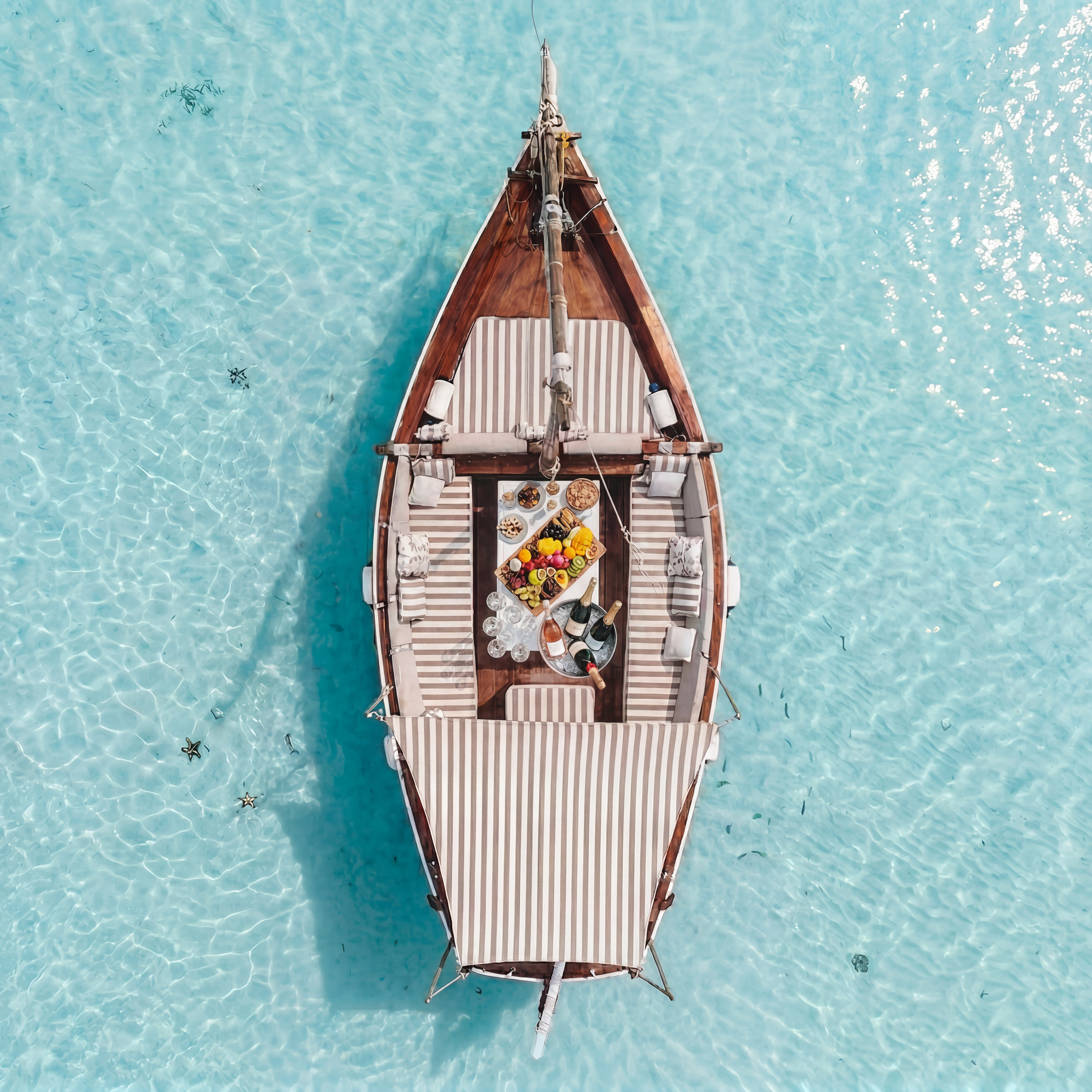 Naru Zanzibar hand-crafted dhow on the Indian Ocean