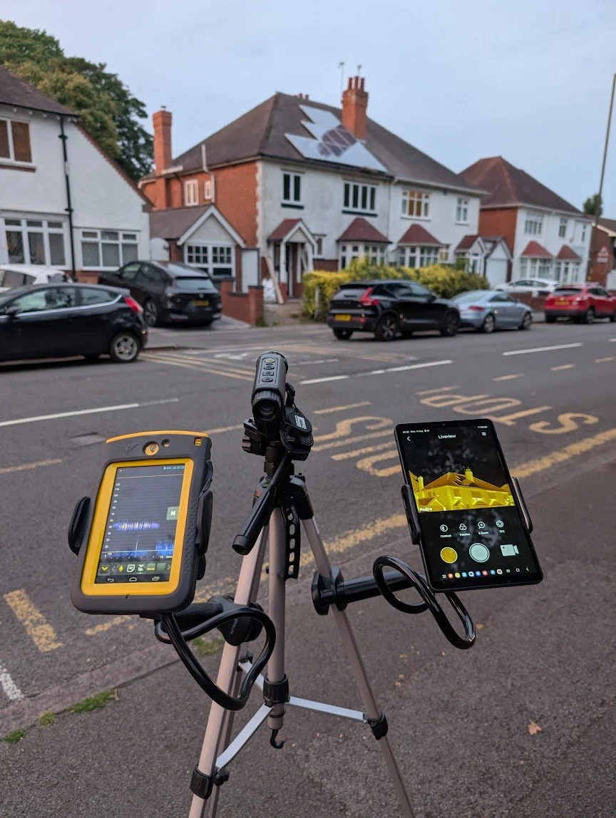 Thermal cameras set up for a bat emergence survey