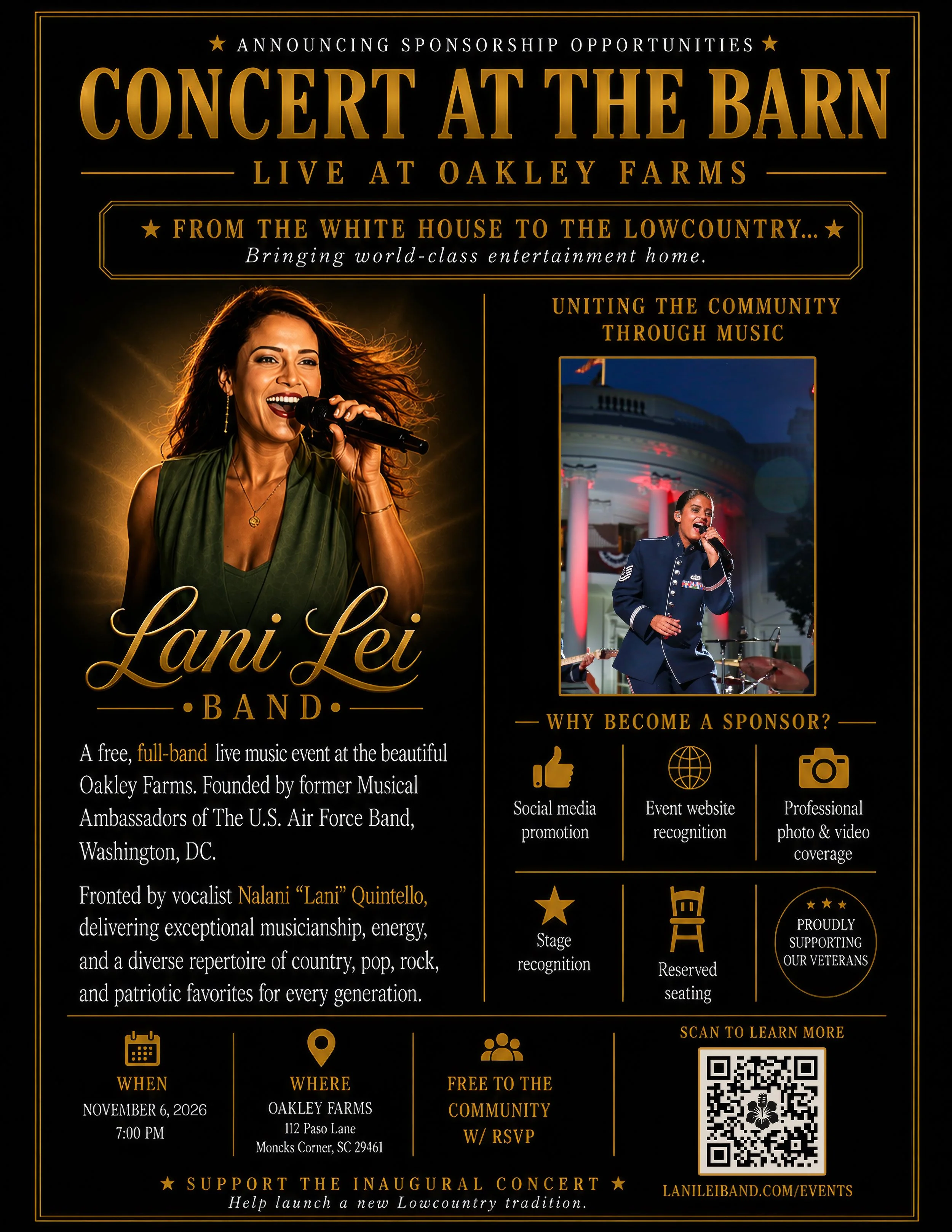 Concert at the Barn Sponsorship Flyer, full screen