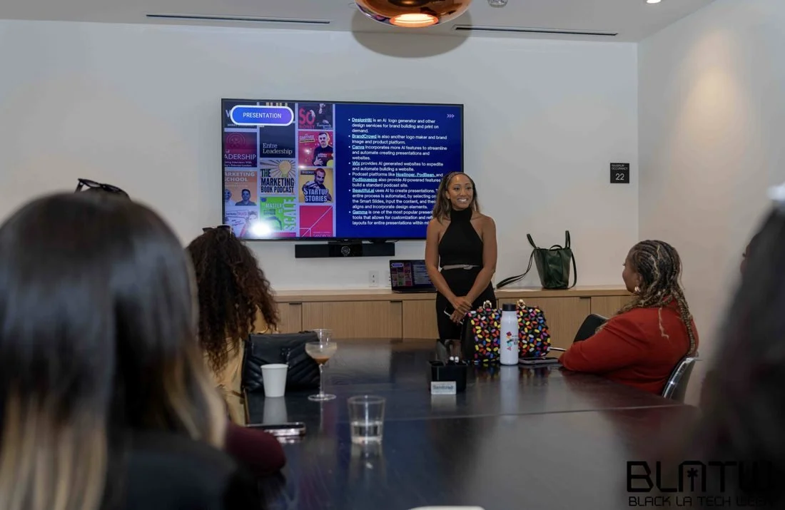 Aisha presenting at Black LA Tech Week