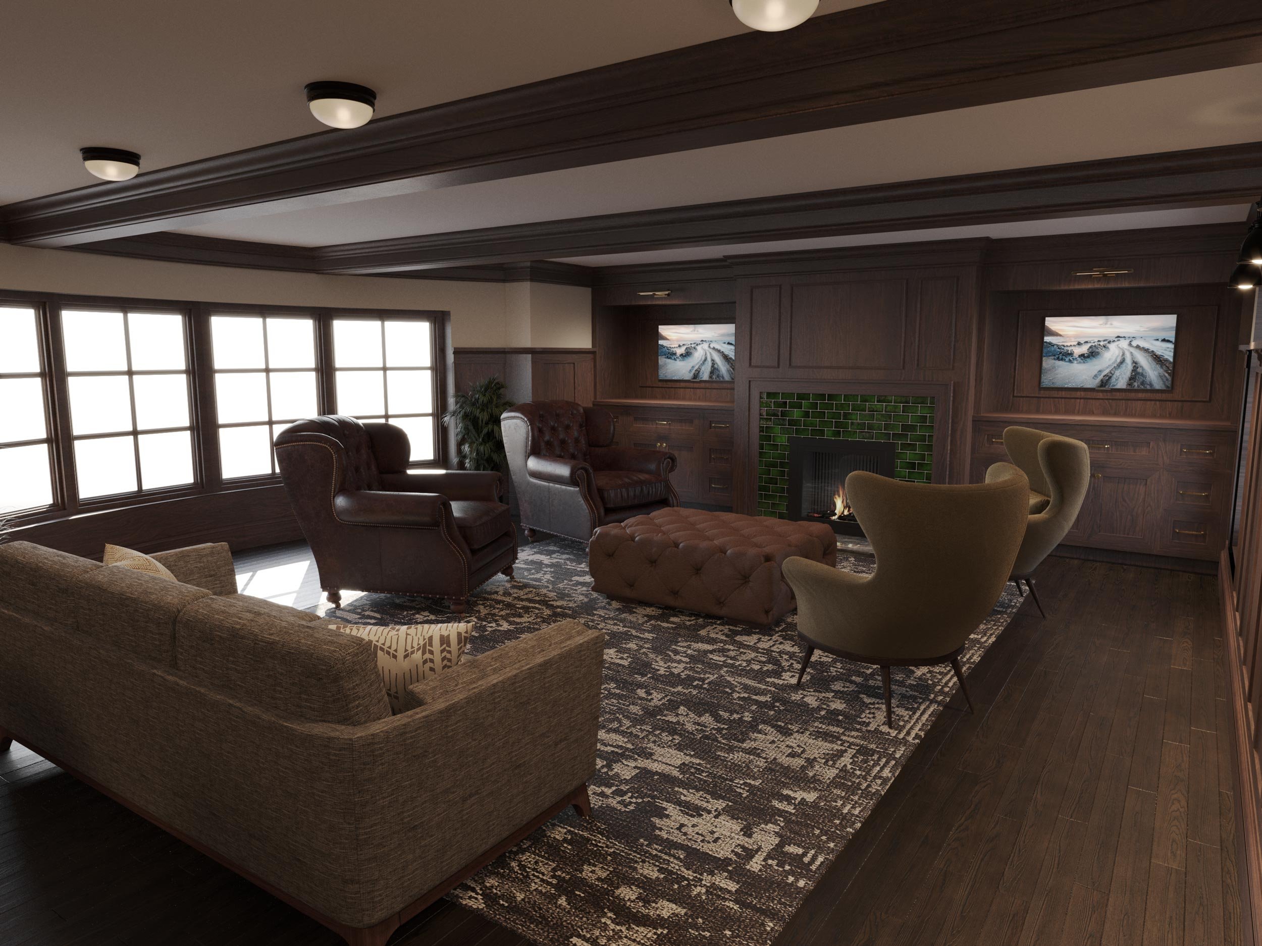 Rendering of the Cortland Tudor home prior to remodeling