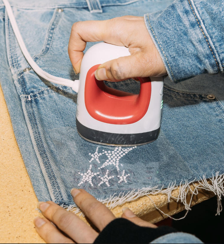 Iron-on transfer applied to a custom piece at the Levi's World Cup event