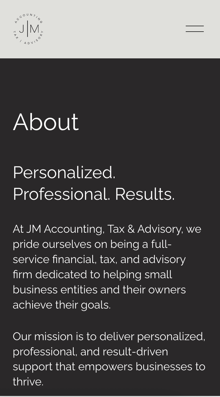 JM Accounting - Mobile View