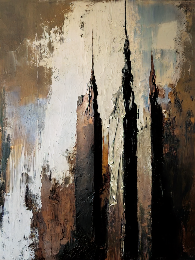 D0965: slender dark forms against an ivory field