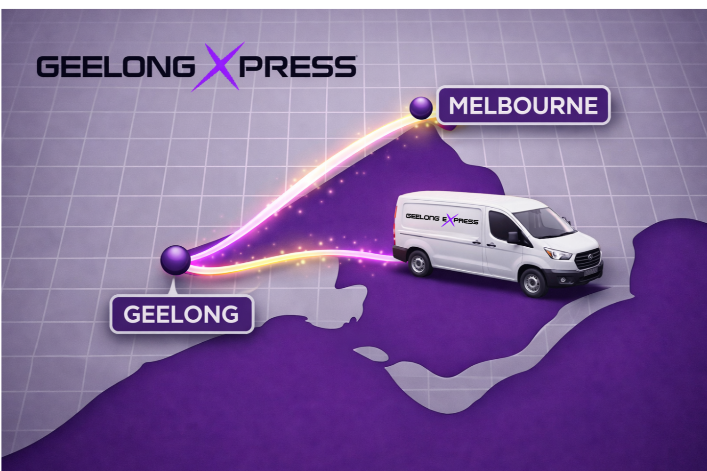 Geelong to Melbourne courier route