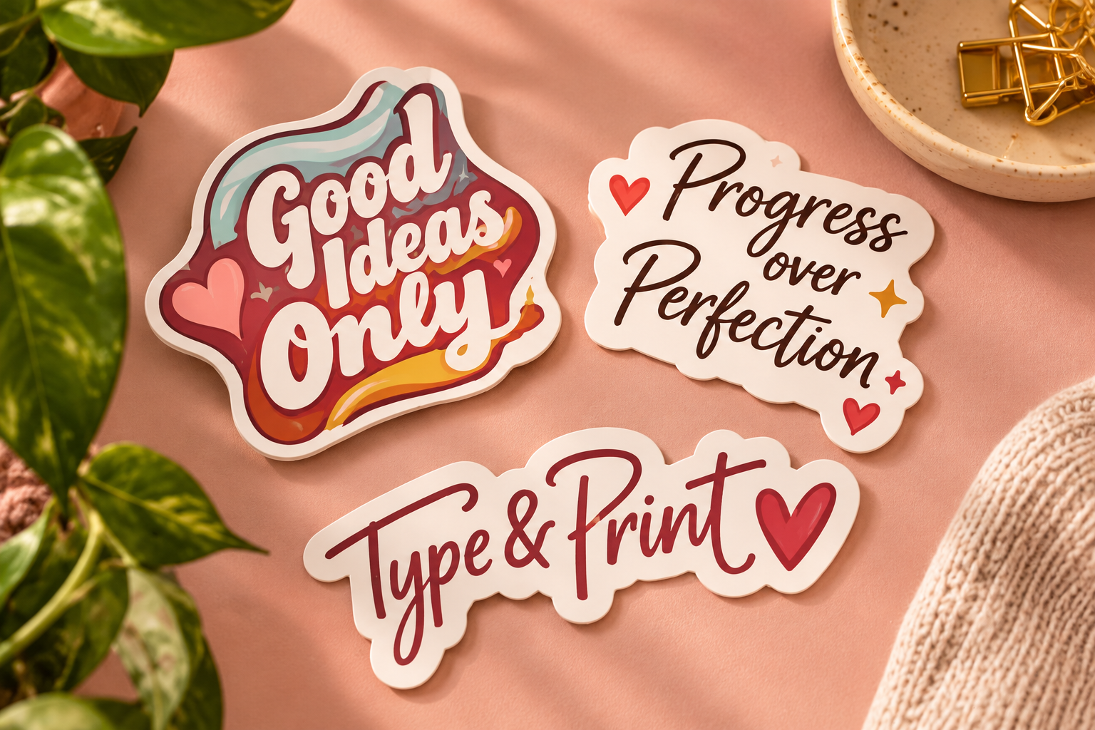 Shop Type + Print Stickers