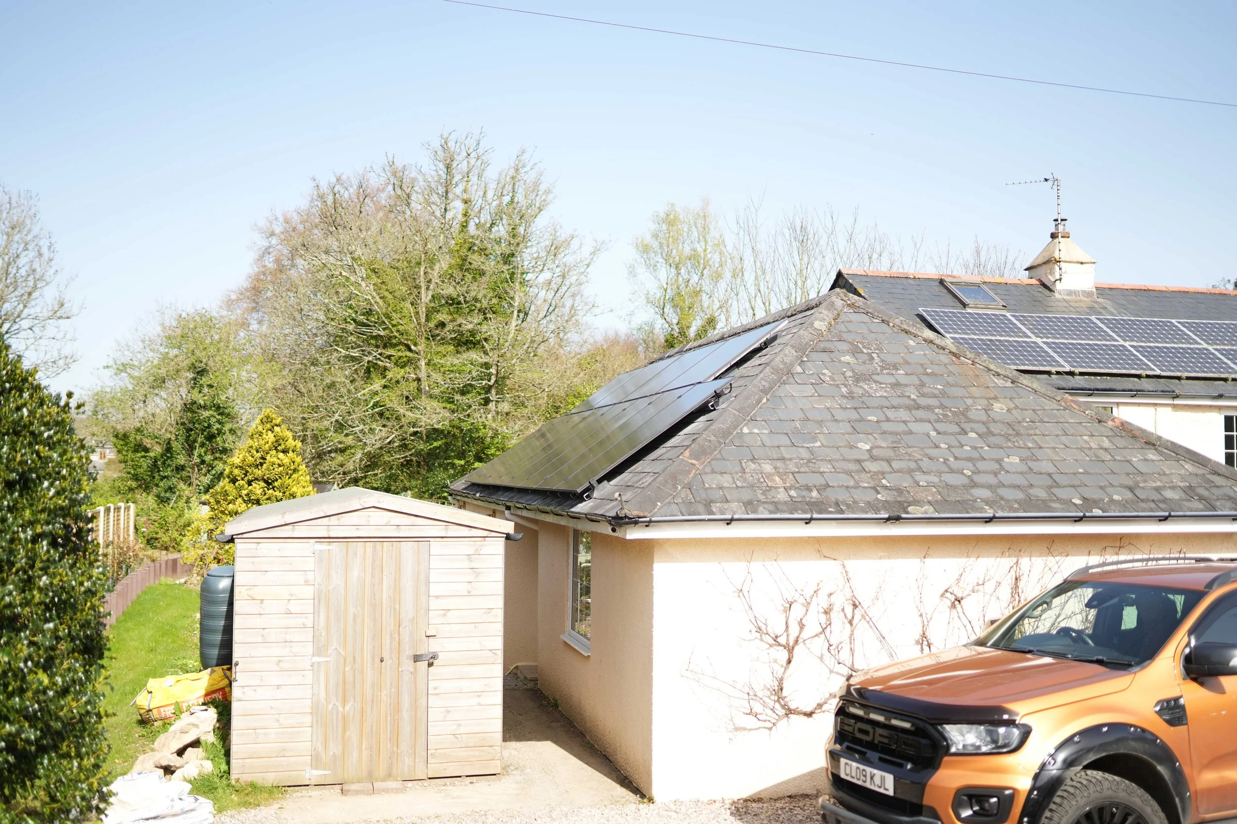 Solar panels installed on a home in the South West