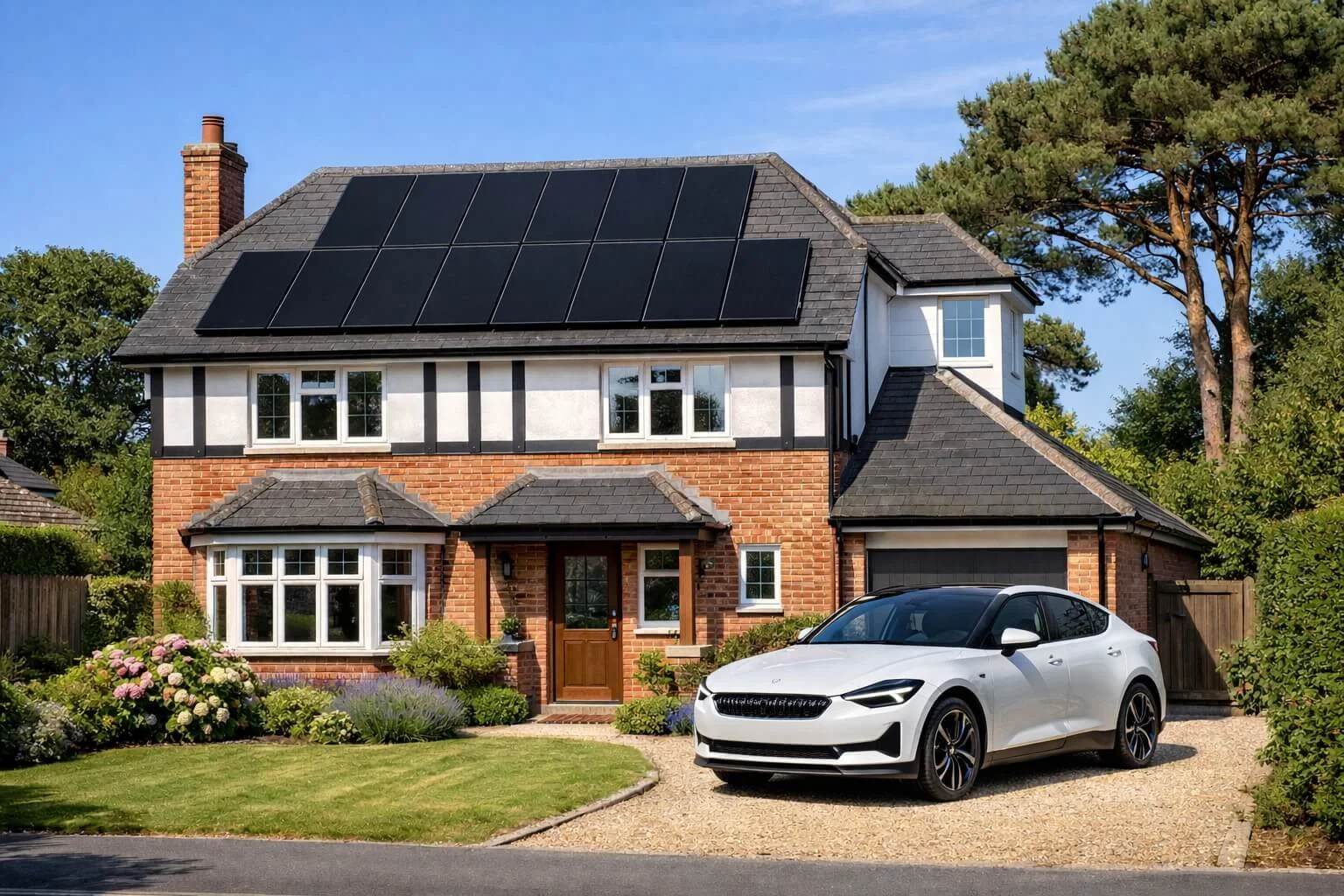 Photo showing solar panel on a detached house in Bournemouth.